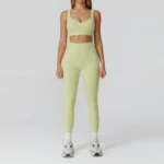 Set fitness donna 2 pezzi con reggiseno sportivo e leggings - immagine 2