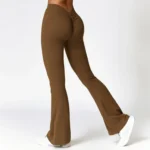 Leggings sportivi donna a vita alta svasati push up - immagine 5