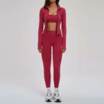 Set yoga donna 2/3 pezzi con leggings e top a maniche lunghe - immagine 6