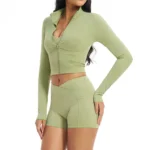 Maglia yoga donna manica lunga elasticizzata traspirante