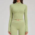 Maglia yoga donna manica lunga elasticizzata traspirante - immagine 6