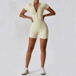 Tuta sportiva da donna estiva con cerniera e manica corta - immagine 4