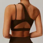 Reggiseno sportivo yoga monospalla push up schiena scoperta - immagine 2