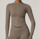 Giacca sportiva donna a manica lunga con zip per yoga e fitness - immagine 6