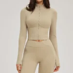 Maglia yoga donna manica lunga elasticizzata traspirante - immagine 2