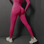 Leggings sportivi donna a vita alta senza cuciture - immagine 3