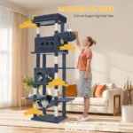 Albero tiragraffi per gatti 210 cm con cuccia e giochi