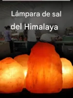 Lampada di sale Himalaya USB con base in legno - immagine 6