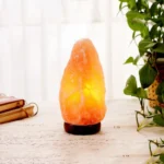 Lampada di sale rosa Himalaya con base in legno - immagine 3