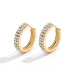 Orecchini a cerchio con zirconi CZ donna Huggie