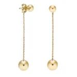 Orecchini pendenti doppia sfera metallo stile punk - immagine 4