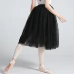 Gonna tutu in tulle 4 strati bianco e nero per danza e festa - immagine 2