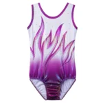 Body ginnastica artistica ragazza con stampa fiamma - immagine 3