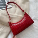 Borsa a spalla donna in pelle PU effetto alligatore - immagine 2
