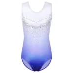 Body danza ragazza sfumato con paillettes senza maniche