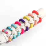 Anelli boho elastici multicolore in argilla polimerica - immagine 4