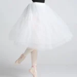 Gonna tutu in tulle 4 strati bianco e nero per danza e festa - immagine 5