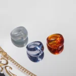 Set 3 anelli in resina colorata trasparente donna - immagine 5