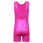 Body ginnastica ragazza senza maniche con strass hot pink - immagine 2