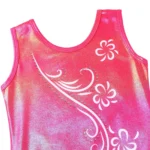 Body danza bambina rosso con gonna in tulle - immagine 5