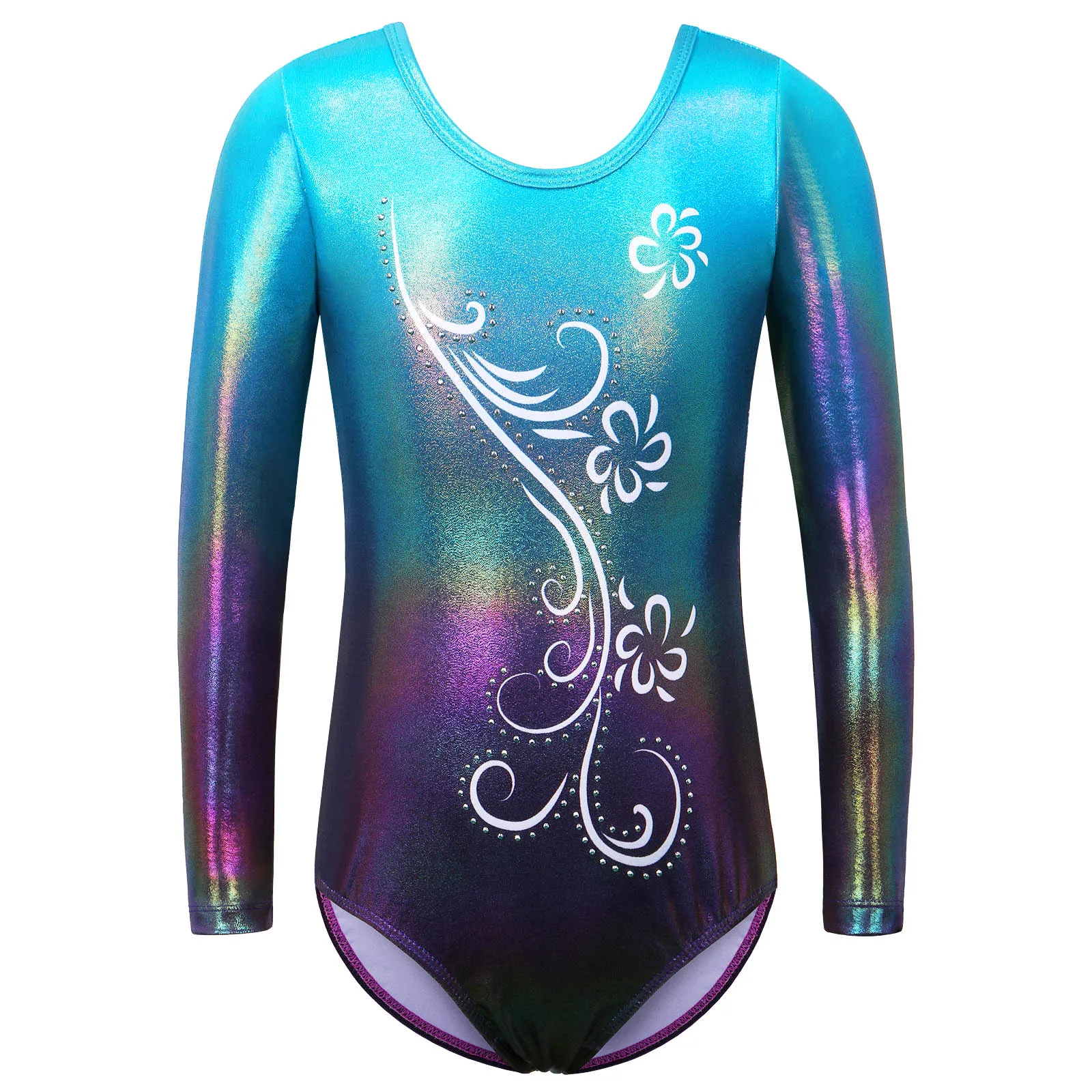 kf-H9b4d3cbc3aa74436887c416716a5b115n Body ginnastica e balletto bambina manica lunga sfumato - immagine 1