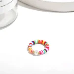 Anelli boho elastici multicolore in argilla polimerica - immagine 6
