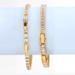 Bracciale tennis zirconi oro in acciaio inox donna - immagine 4