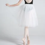 Gonna tutu in tulle 4 strati bianco e nero per danza e festa