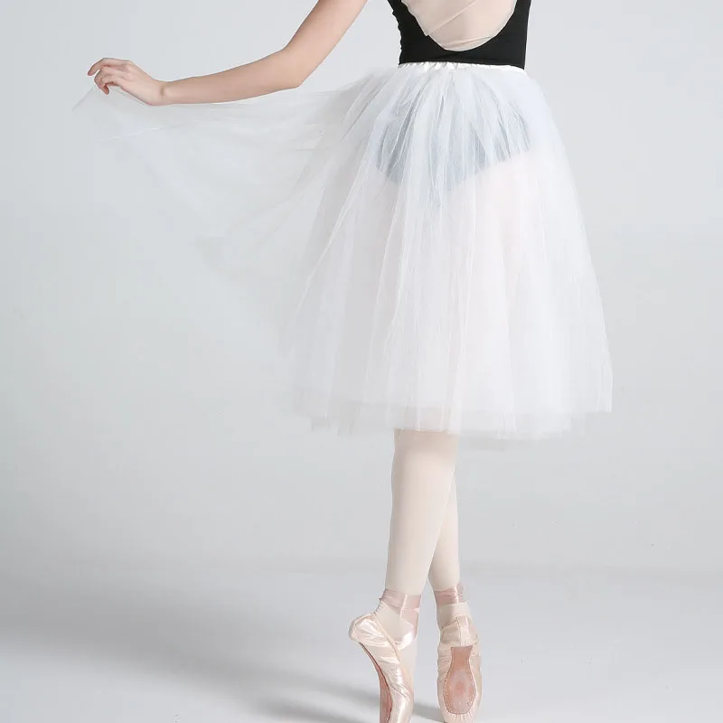 kf-Ha7ad387dee4040ba8eba02fa3c60275fk Gonna tutu in tulle 4 strati bianco e nero per danza e festa - immagine 1
