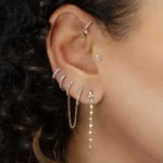 Orecchini a cerchio con zirconi CZ donna Huggie - immagine 4