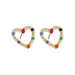 Orecchini a cuore multicolor smaltati stile boho chic - immagine 5