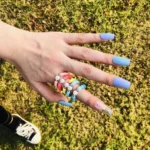 Anelli boho elastici multicolore in argilla polimerica - immagine 2