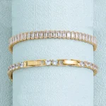 Bracciale tennis zirconi oro in acciaio inox donna - immagine 5