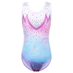 Body ginnastica ragazza senza maniche con paillettes