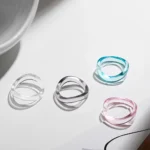 Anello geometrico in resina acrilica multicolore donna - immagine 5