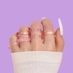 Anello geometrico in resina acrilica multicolore - immagine 5