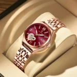 Orologio da donna al quarzo in acciaio, impermeabile con datario