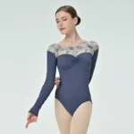 Body da balletto donna manica lunga scollo a barca