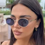 Occhiali da sole donna ovali in metallo eleganti - immagine 4