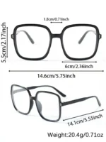 Set 4 occhiali geometrici eleganti con lenti trasparenti - immagine 4