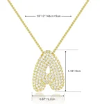 Collana iniziale donna placcata oro con zirconi A-Z - immagine 6