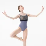 Body danza donna con doppio cinturino e ricamo