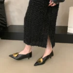 Scarpe Mary Jane donna tacco basso punta a punta vintage - immagine 2