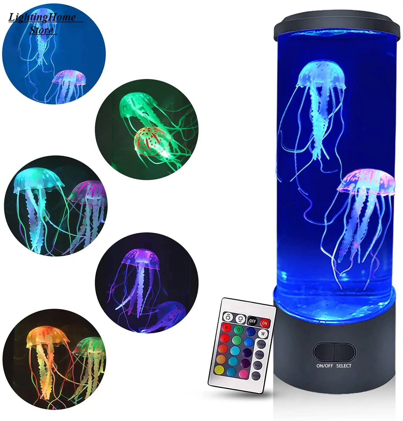 kf-S0a50fa6b0729459eab1495671a228173e Lampada medusa LED multicolore con telecomando USB - immagine 1