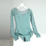 Body danza classica in pizzo a maniche lunghe