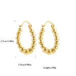 Orecchini a cerchio grandi dorati stile punk donna - immagine 6