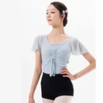 Top corto da danza con scollo a V per ballerina