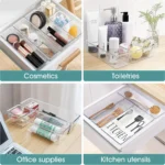 Set 60 organizer trasparenti per cassetti e bagno - immagine 5