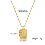 Collana medaglione luna apribile in acciaio inox - immagine 6