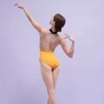 Body da danza verde senza maniche a collo alto - immagine 6